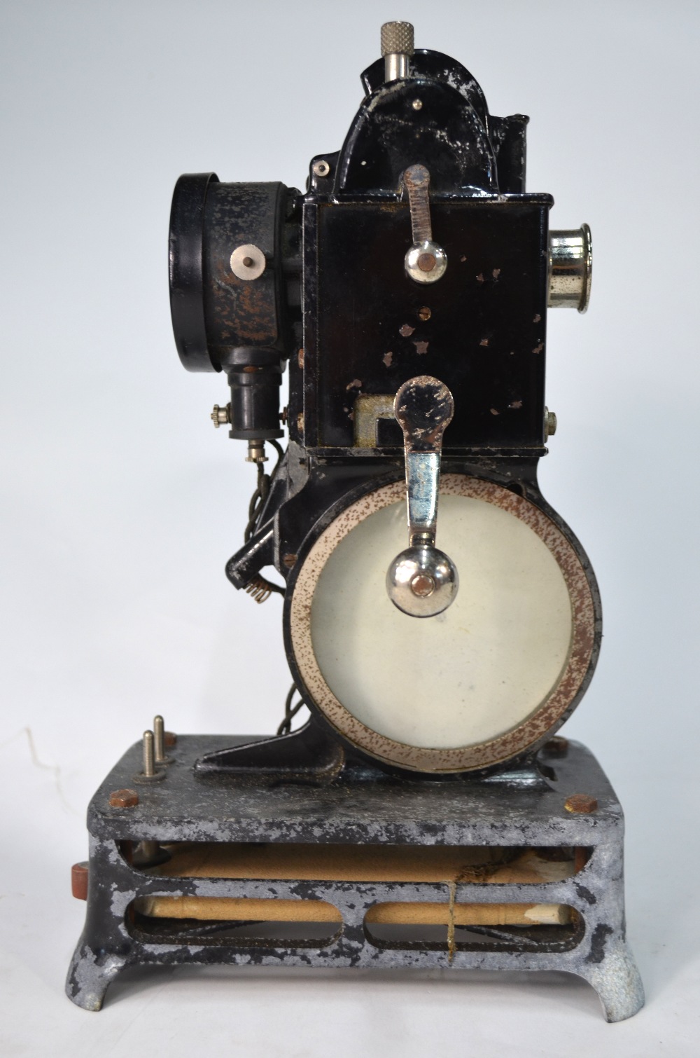 A French Pathe-Baby hand-cranked film projector, to/w a collection of film reels, - Image 5 of 7