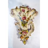 Nove, Italy - a faience wall pocket in the rococo style, painted with floral sprays, 37.