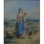 William Cruikshank (1848-1922) - Ruth at the well, watercolour, signed lower right,