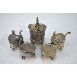 A fine quality French Rococo Revival three-piece condiment set .