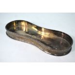 A scarce George III snuffer tray, the bright-cut raised gallery with beaded rim,