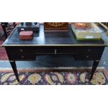 An antique Italian ormolu mounted ebonised library table,