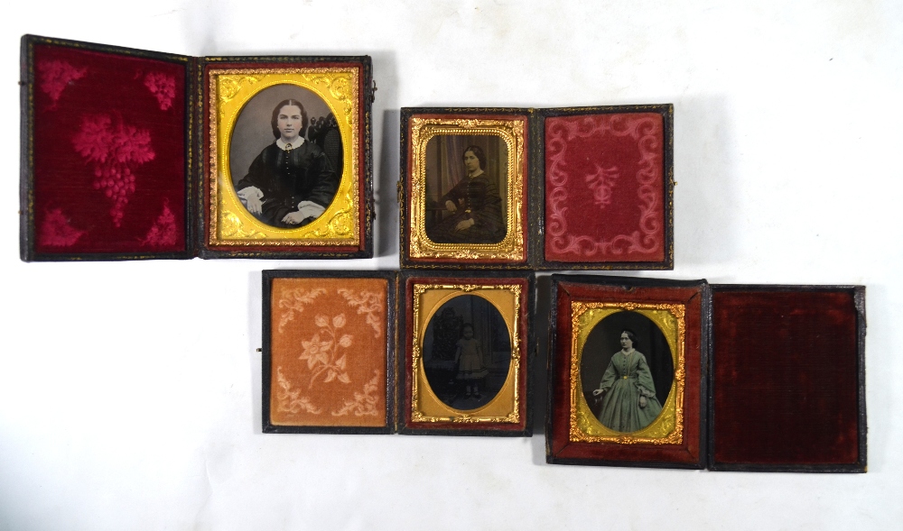 Four Ambrotypes, all cased; three of women, - Image 4 of 4