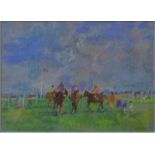 William Henry Ford - No 356 - Gathering for the start, Norfolk Showground Costessey, pastel,