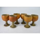 Guy Sydenham, British (1916-2005) - Six Green Island period salt glazed goblets,