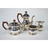 A heavy quality silver four-piece tea/coffee service with Celtic strapwork designs,