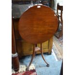 A Victorian mahogany tilt top tripod table,