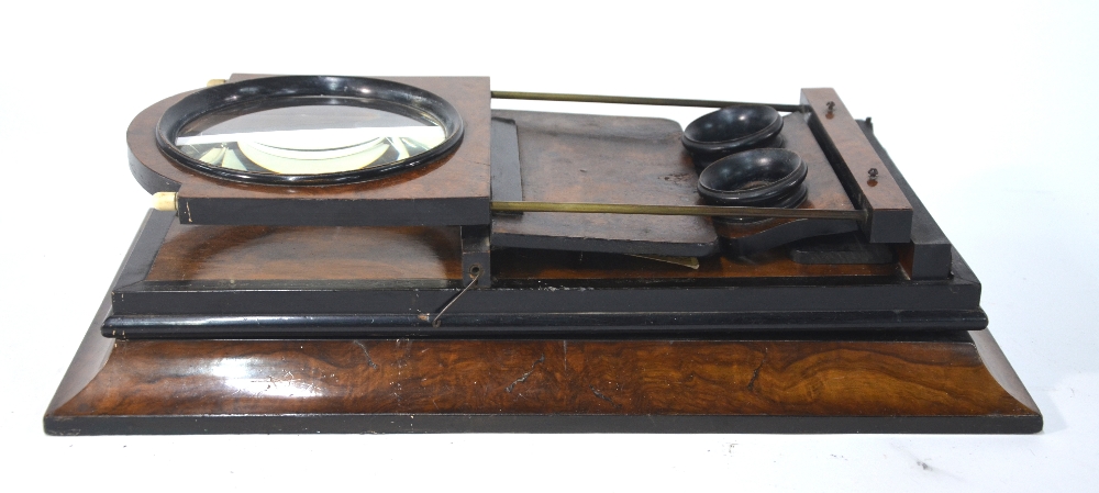 A Victorian stereo graphoscope of typical rectangular and folding form with central magnifying - Image 7 of 8
