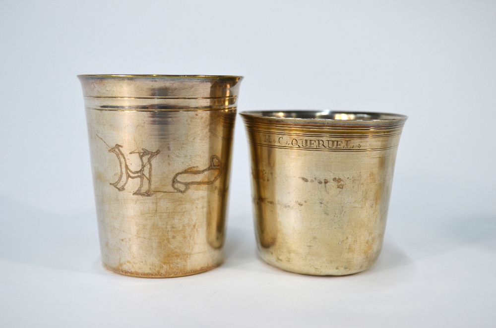 A German gilt beaker with floral engraved decoration, . - Image 3 of 5