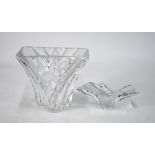 A 20th century Baccarat Crystal cut glass vase, 18 cm high to/w a freeform small bowl, 7.