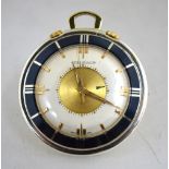 A Jaeger le Coultre parcel gilt travel/pocket watch with alarm, 4.2 cm diameter, c.