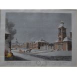 A set of eight coloured engravings after Mornay depicting views of St Petersburg at various times