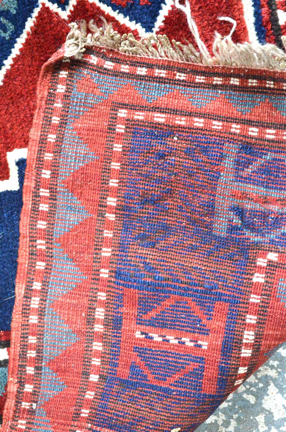 A Turkish long rug, dark blue/red - Image 3 of 4