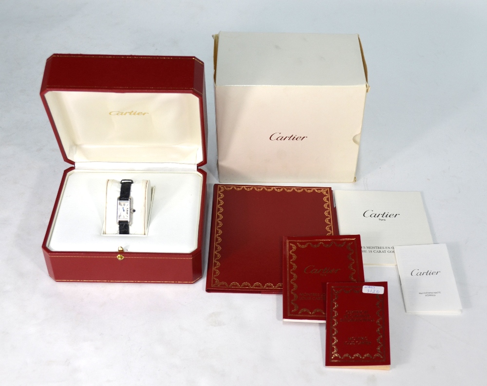 A lady's Cartier 18ct white gold Tank Am
