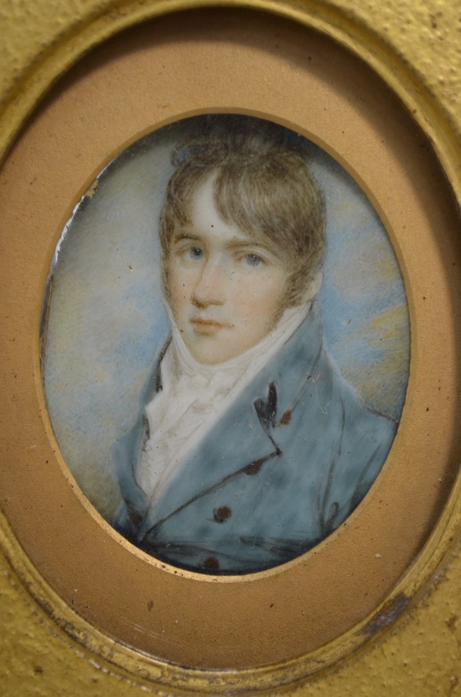 Samuel Shelley - An oval portrait miniat - Image 3 of 5