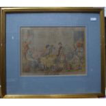 A set of eight 19th century hand-coloured humorous maritime engravings after George Cruikshank I -