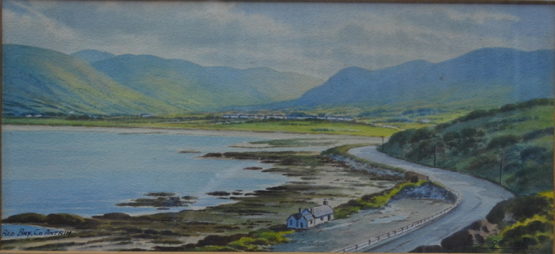 G Farrell - 'Red Bay, Co Antrim', waterc