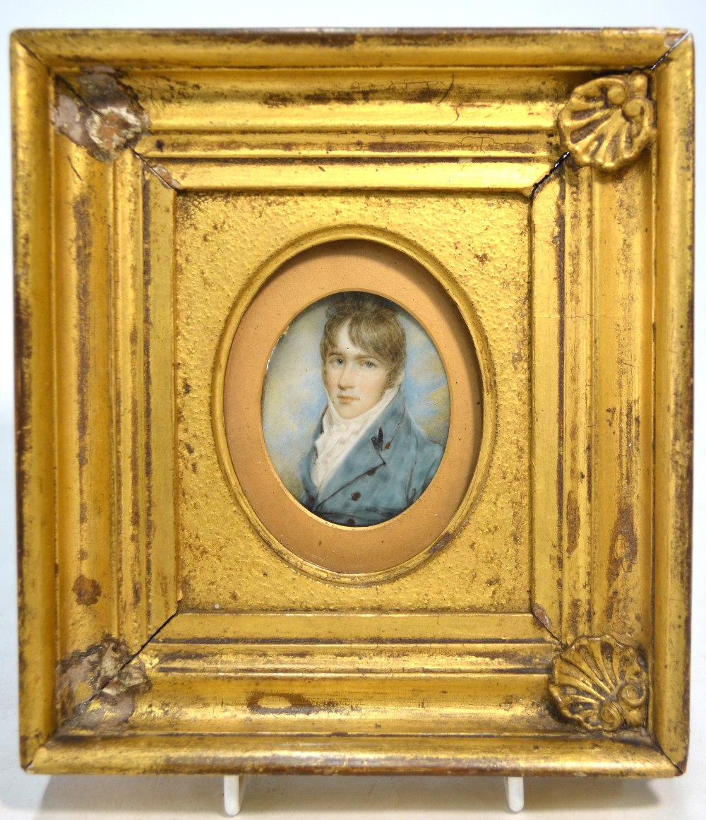 Samuel Shelley - An oval portrait miniat - Image 2 of 5