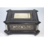 A 19th century Italian bone inlaid eboni