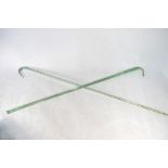 A 19th century plain glass walking cane,