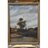 A Hulk Junior (1851-1922) - 'A rural scene in Petersfield', oil on canvas, signed lower right, 39.