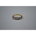A five stone old cut diamond ring,