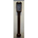 A good quality reproduction strung mahogany stick barometer with mercury column,