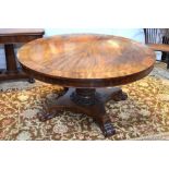 A Regency cross-banded mahogany breakfast table,