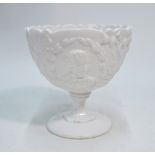 A Henry Greener & Co Sunderland press moulded white glass political commemorative pedestal sugar