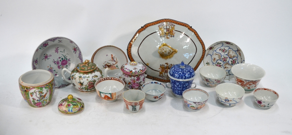 A Chinese famille rose armorial tureen cover decorated with the arms of The East India Company