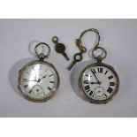 An Edwardian silver open-faced pocket watch with keywind 'Express English Lever' movement by J. G.