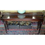 A 19th century mahogany hall table of slender form,