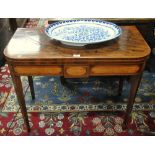 A 19th century satinwood inlaid mahogany tea table,