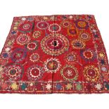 An old Uzbek Laki embroidered Kilim, circa 1950,