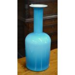 A Holmgaard turquoise cased glass Gull vase, 37.