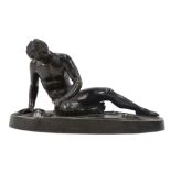 A late 19th century brown bronze figure of 'The Dying Gladiator' or Myrmillo, after the antique,