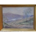 J Scott - 'Vale of Rannock', watercolour, signed lower left,