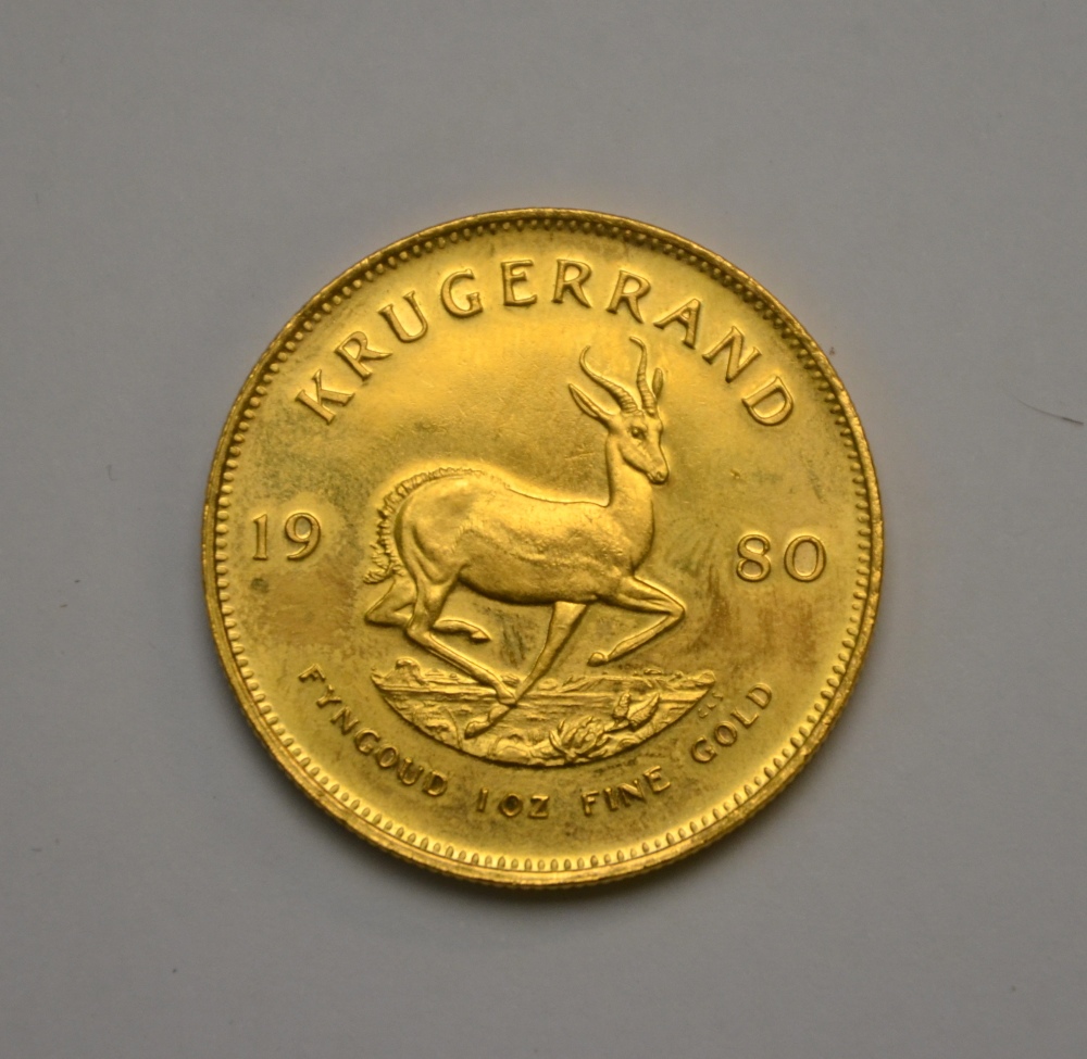 A 1980 South African 1oz fine gold Krugerrand