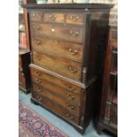 An 18th century mahogany chest on chest,