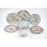 A Chinese famille rose bowl, decorated in enamels with floral designs,