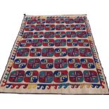 An Uzbek embroidered Kilim, third quarter 20th century,