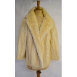 A shadowed blonde mink fur jacket with three-quarter sleeves 'Harley Parish,