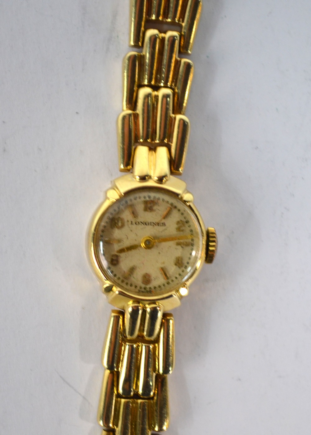 A lady's 14k Longines wristwatch, 17 jewel movement with 15 mm silvered dial, - Image 4 of 4