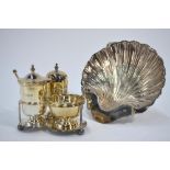 A late Victorian silver shell nut dish on ball feet, W & G Sissons, London 1897,