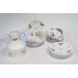 A Shelley floral decorated tea service, pattern 2326, Richmond shape, comprising: Six plates,