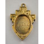 A Victorian yellow gold pendant engraved 1878 etc,