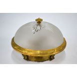A fine quality French ormolu and glass dome shade ceiling light,