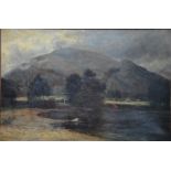 J L C Docharty - An extensive Scottish landscape with loch and mountains, oil on canvas,