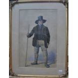 W Townley - 'Simms - Bailiff at Heckfield Place', watercolour, signed and dated 1854,
