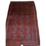 An antique Afghan Baluch rug, Chuval guls design, circa 1900,